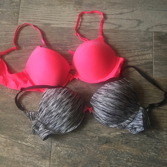 NWOT Victoria’s Secret Pink & Grey Push Up Bra Set - Picture 7 of 7